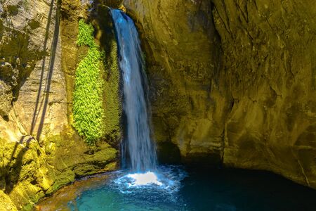 Waterfall in Mountain in Sapadere Canyon in Alanya, Turkeyの写真素材