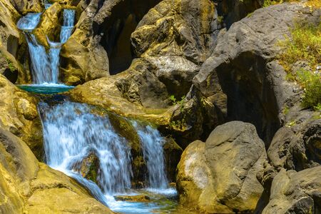 Waterfall in Mountain in Sapadere Canyon in Alanya, Turkeyの写真素材