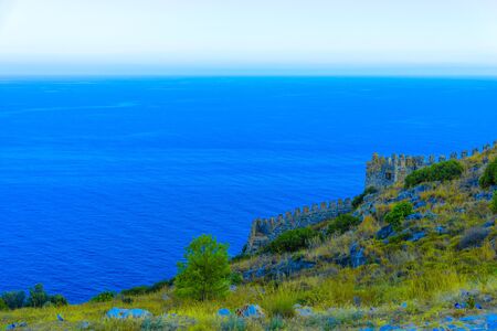 View on Sea from Mountain in Alanya, Turkeyの写真素材