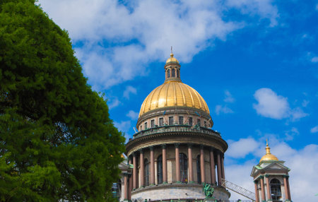 Saint Isaac cathedral in St Petersburg, Russiaの写真素材
