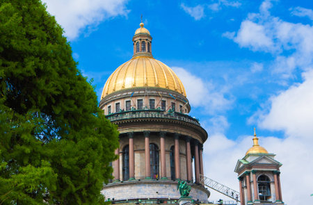Saint Isaac cathedral in St Petersburg, Russiaの写真素材