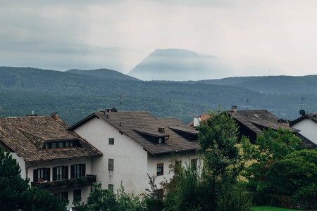 village at mountainsの写真素材