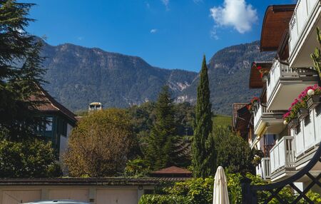 North Italian houses at villageの写真素材