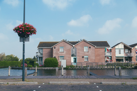 canal view of the house in daytimeの写真素材