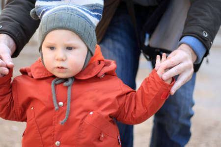 The little boy on walkの写真素材