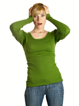 Portrait of the beautiful girl in green