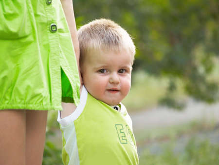 The boy on walk in the summerの写真素材