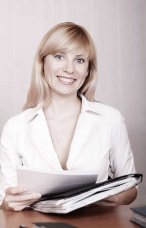 The beautiful businesswoman in a white jacketの写真素材