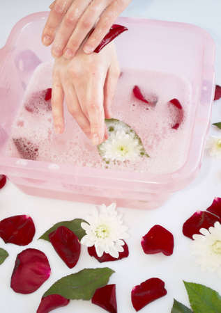 Elegance woman hands on spa treatment.の写真素材