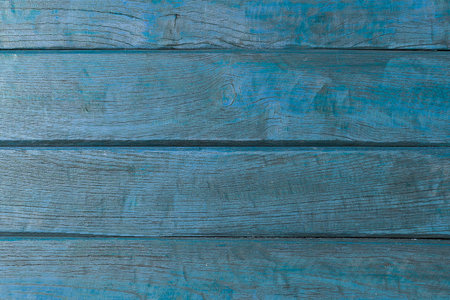 Texture old blue wooden background. The old painted wall. Background from natural horizontal boards of blue color.の写真素材