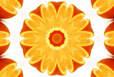 Absrtact kaleidoscope created from orangeの写真素材