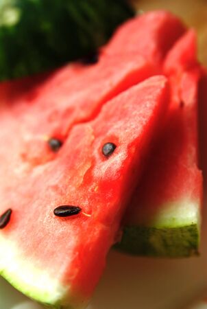 Close-up of delicious watermelon slices.の写真素材