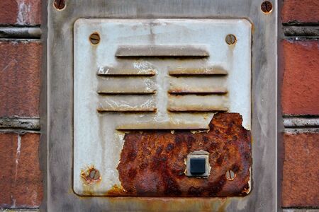 Electronic door bell as security system at entrance to office and residential buildingsの写真素材