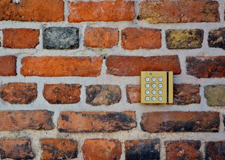 Electronic door bell as security system at entrance to office and residential buildingsの写真素材