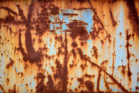 Grunge rusty metal surface as colorful abstract background