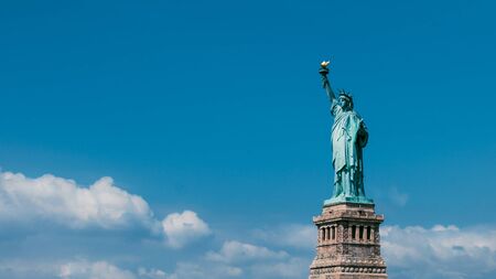 Lady Liberty on Liberty Island in New York Cityの写真素材