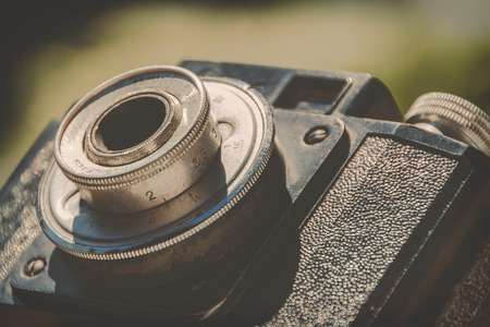 The old camera.Close-up.の写真素材