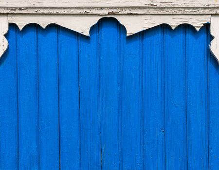 Detail of painted wooden rural houseの写真素材