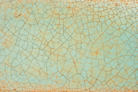 Old ceramic tiles with cracks taken off close-up