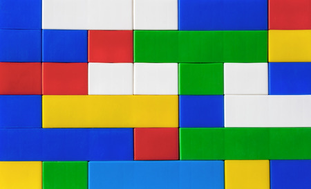 Fragment of children's colored plastic construction kit.Close-up.
の写真素材