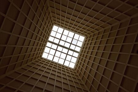 Top window, visual rhythm, straight style, bottom viewの写真素材