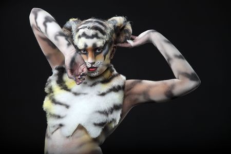 body-art: White tigressの写真素材