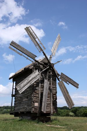 Ukranian ancident windmill in the Pirogovo の写真素材