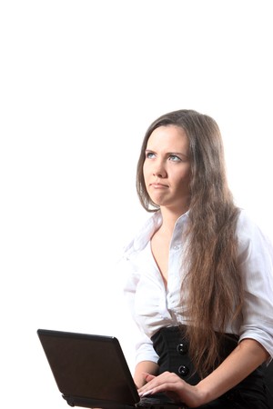 Young businesswoman work on notebookの写真素材