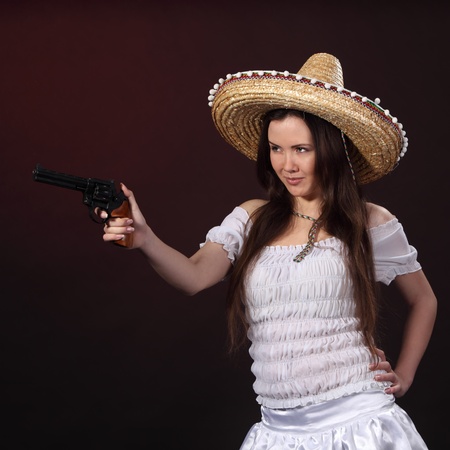 Woman in mexican costumeの写真素材