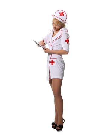 Young attractive nurse hold a clipboardの写真素材