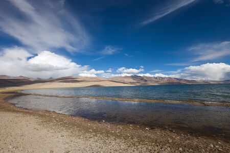 Mountains Lake Tsomoriri. altitude 4595 m.の写真素材