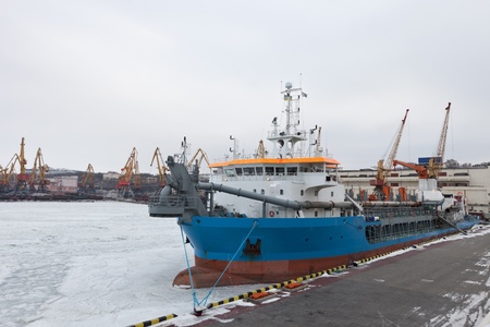 Ship in the Odessa seaportの写真素材