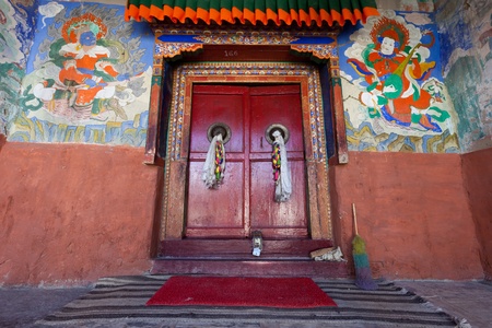 Door to the tibetian templeのeditorial素材