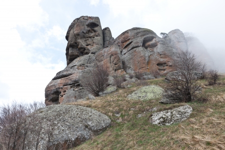Fog in the Crimean mountainsの写真素材