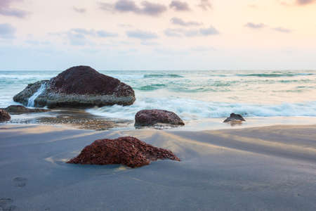 Indian Ocean at sunset. Varkala. Kerala. Indiaの写真素材
