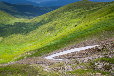 Summer panorama of Montenegrin mountain rangeの写真素材