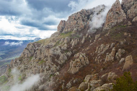 Cloudy weather in South oresnostyah top Demerji. Crimea. Ukraine.の写真素材