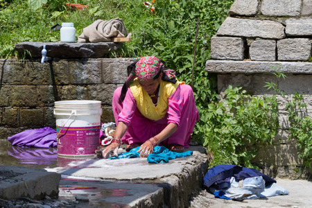 LEH, INDIA-SEPTEMBER 3: Ladakh PeopleÂ 3, 2011 in Leh, India. Indian people on the street in Leh. Ladakh province.のeditorial素材