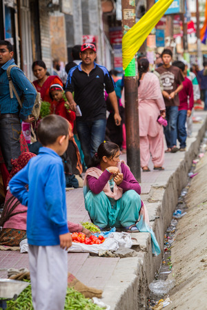LEH, INDIA-SEPTEMBER 3: Ladakh PeopleÂ 3, 2011 in Leh, India. Indian people on the street in Leh. Ladakh province.のeditorial素材