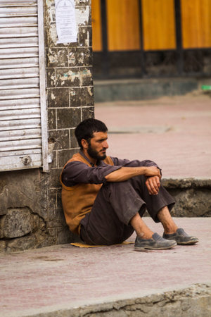 LEH, INDIA-SEPTEMBER 4: Ladakh PeopleÂ 4, 2011 in Leh, India. Indian people on the street in Leh. Ladakh province.のeditorial素材