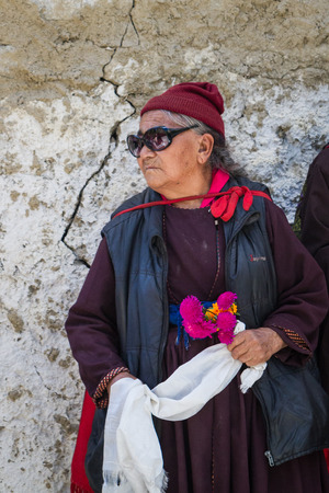 NUBRA, INDIA-SEPTEMBER 6: Ladakh People 6, 2011 in Nubra, India. Indian people on the street in Nubra. Ladakh province.のeditorial素材