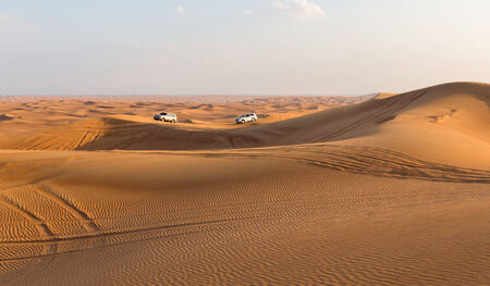 DUBAI, UAE-JANUARY 20: Jeep safari, 20, 2014 in Dubai, UAE. Jeep safari in the Arab desert.のeditorial素材