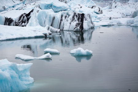 Icebergs in the glacier lagoon in Iceland Ðkulsarlonの写真素材
