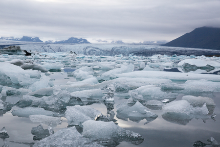 Icebergs in the glacier lagoon in Iceland Ðkulsarlonの写真素材