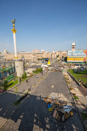 KIEV, UKRAINE-JULY 24:  Maidan Nezaleznosti
 24, 2014 in Kiev, Ukraine.  Barricades on the Maidan Nezaleznosti.のeditorial素材