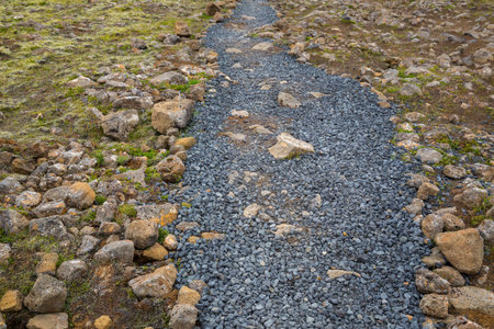 Road in Reykjanesfolkvangur. Iceland.