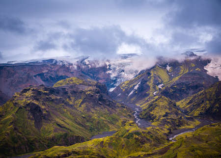 Panorama Mountain National Park Tosmork. Iceland.の写真素材