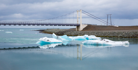 Icebergs in the glacier lagoon in Iceland Ekulsarlonの写真素材