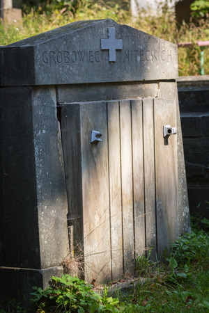 Crypt on grave in the old cemeteryのeditorial素材
