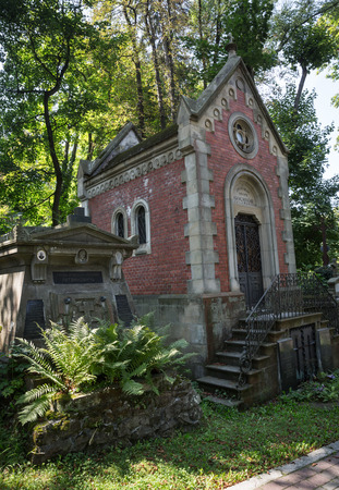 Crypt on grave in the old cemeteryのeditorial素材